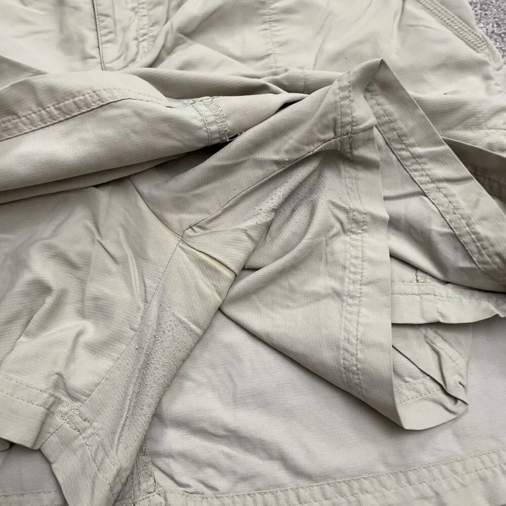 Columbia Titanium Mini Skort Skirt Womens 14 Beige Nylon Pockets Outdoor Casual